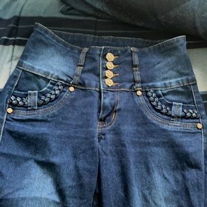 Blue high waisted jeans